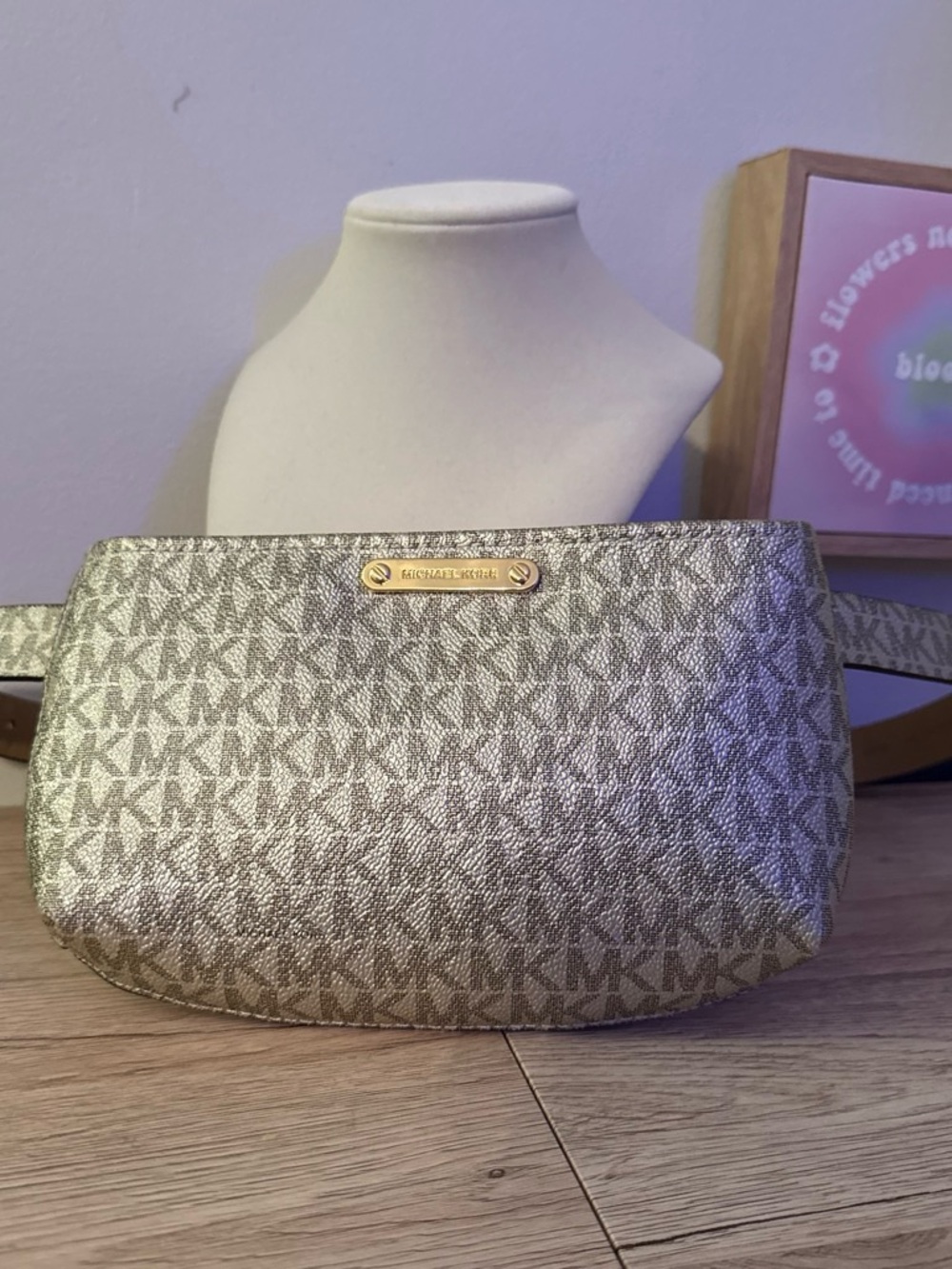 Michael Kors Metallic Gold Signature Crossbody Belt Bag